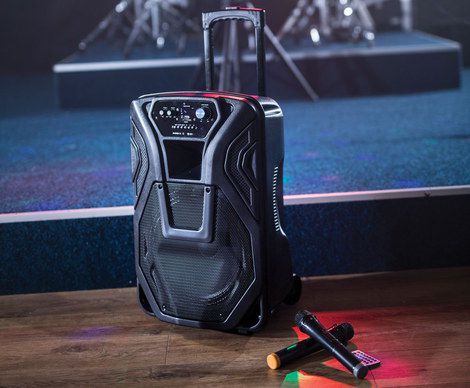 Wireless PA System With Black Trolley Handle